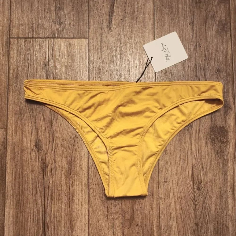 Mei L'ange Lynn Ultility Swimsuit 2 Piece Bikini Set Yellow Size L